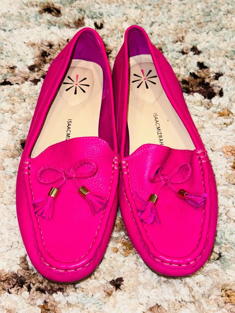 Isaac Mizrahi Live! Amy Pink Leather Tassel Loafers Size 8M